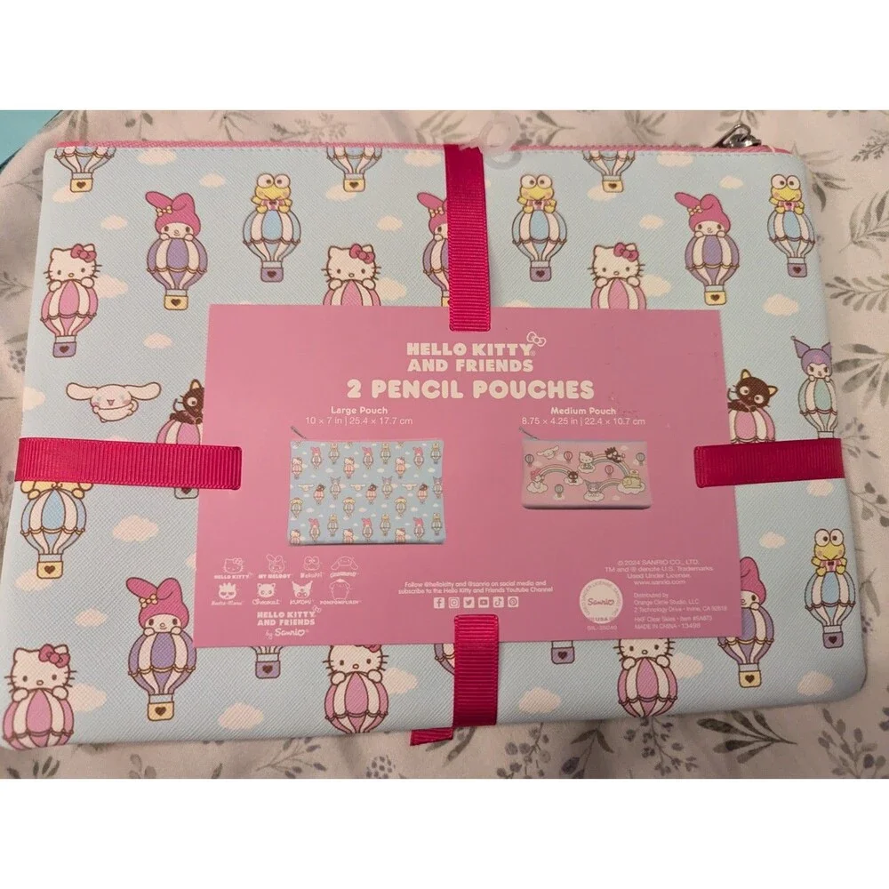 2024 Sanrio Hello Kitty & Friends Clear Skies 2 Pencil Pouches Medium & Large